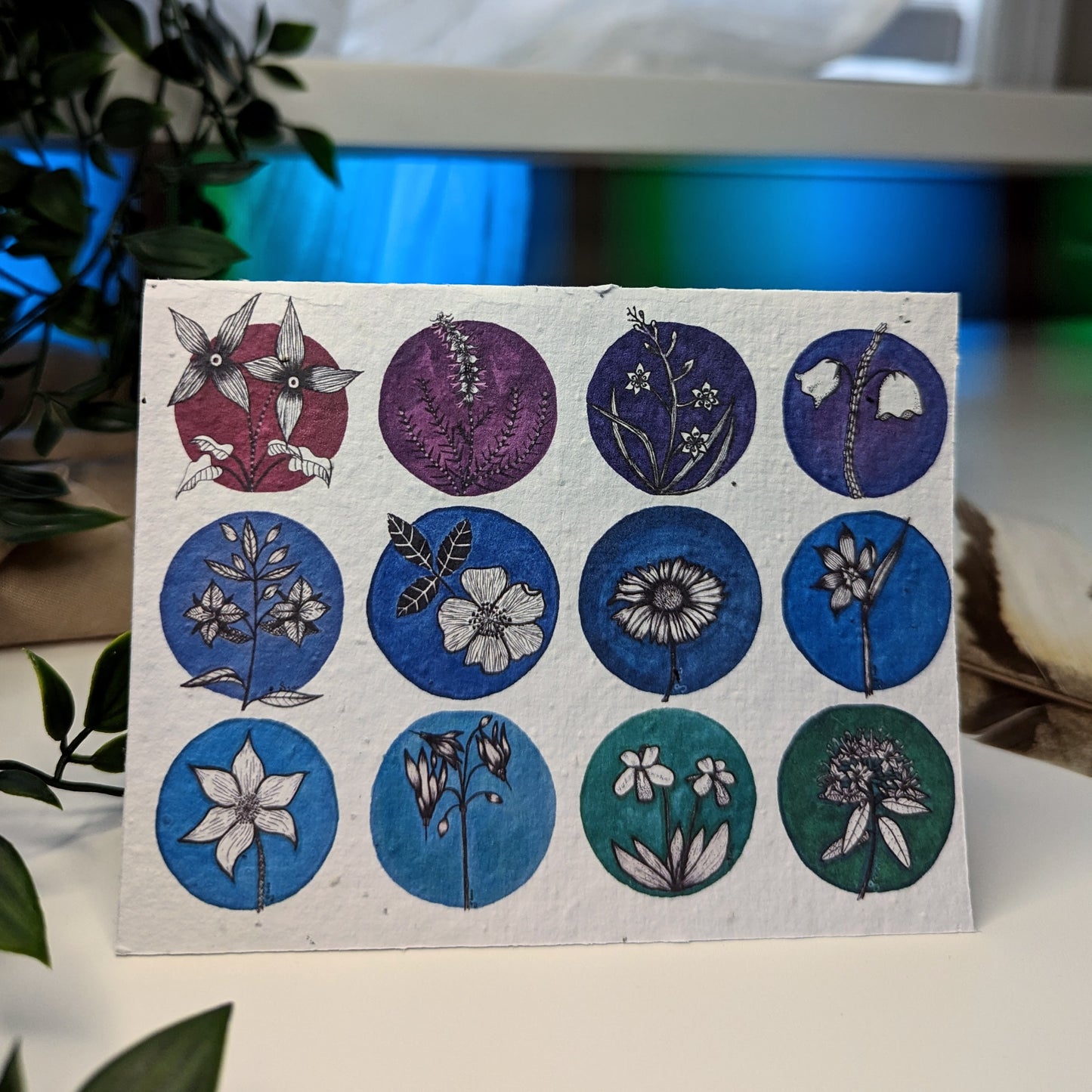 Card | Cool Wildflowers | Seeded Paper