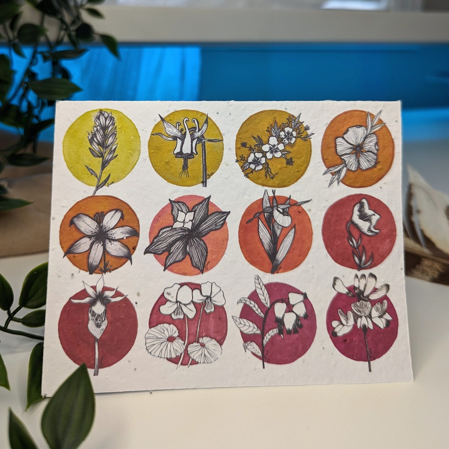 Card | Warm Wildflowers | Seeded Paper