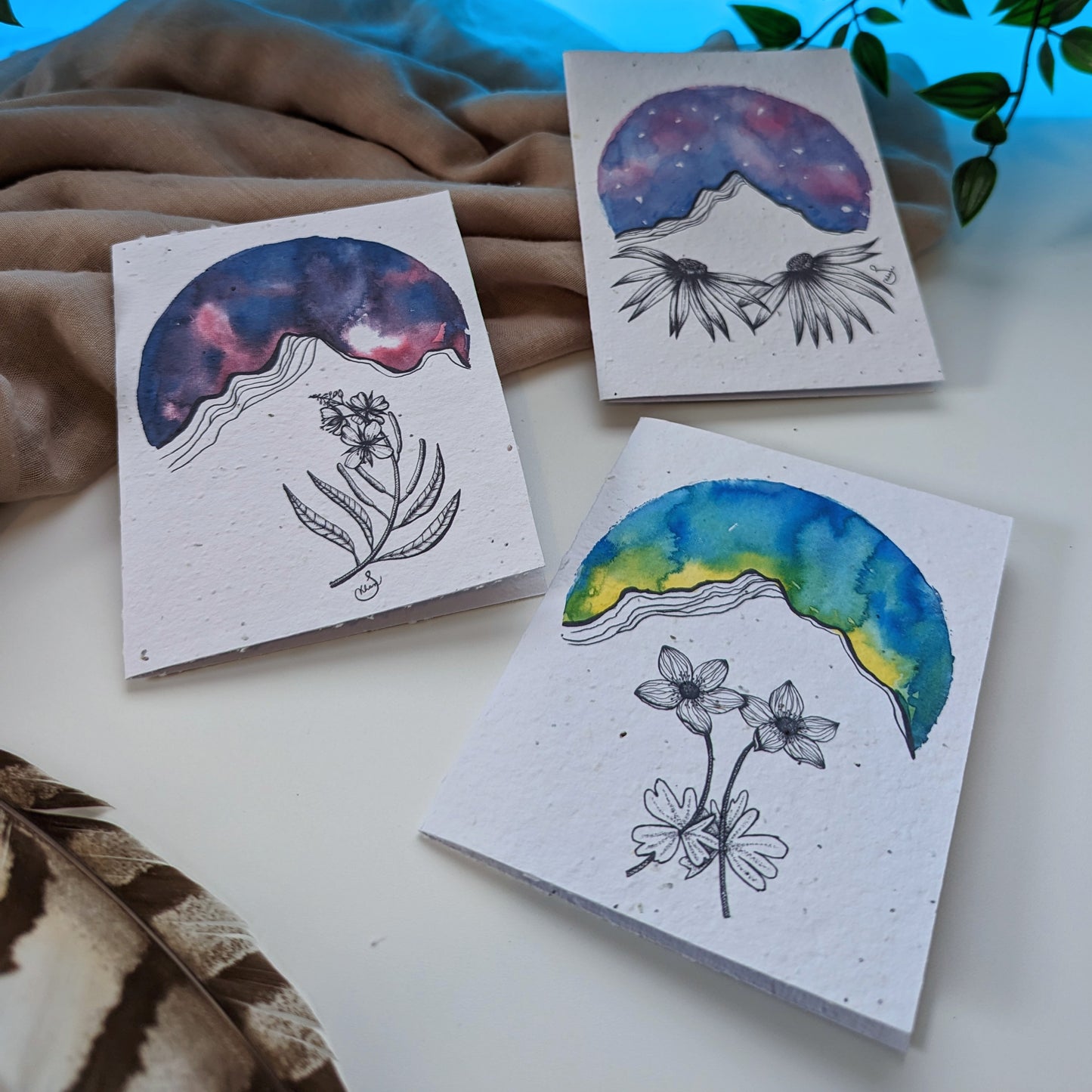 Card | Small-flowered Anemone at Mount Kerkeslin | Seeded Paper