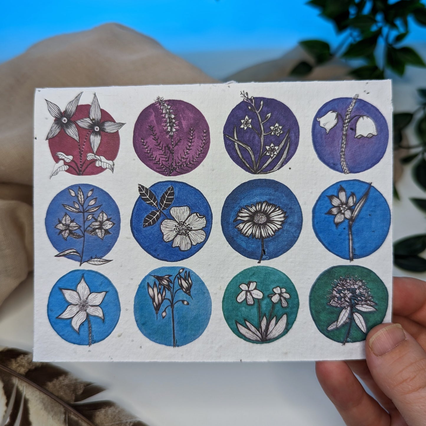 Card | Cool Wildflowers | Seeded Paper