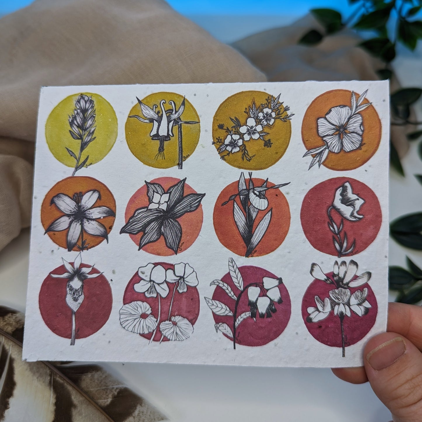 Card | Warm Wildflowers | Seeded Paper