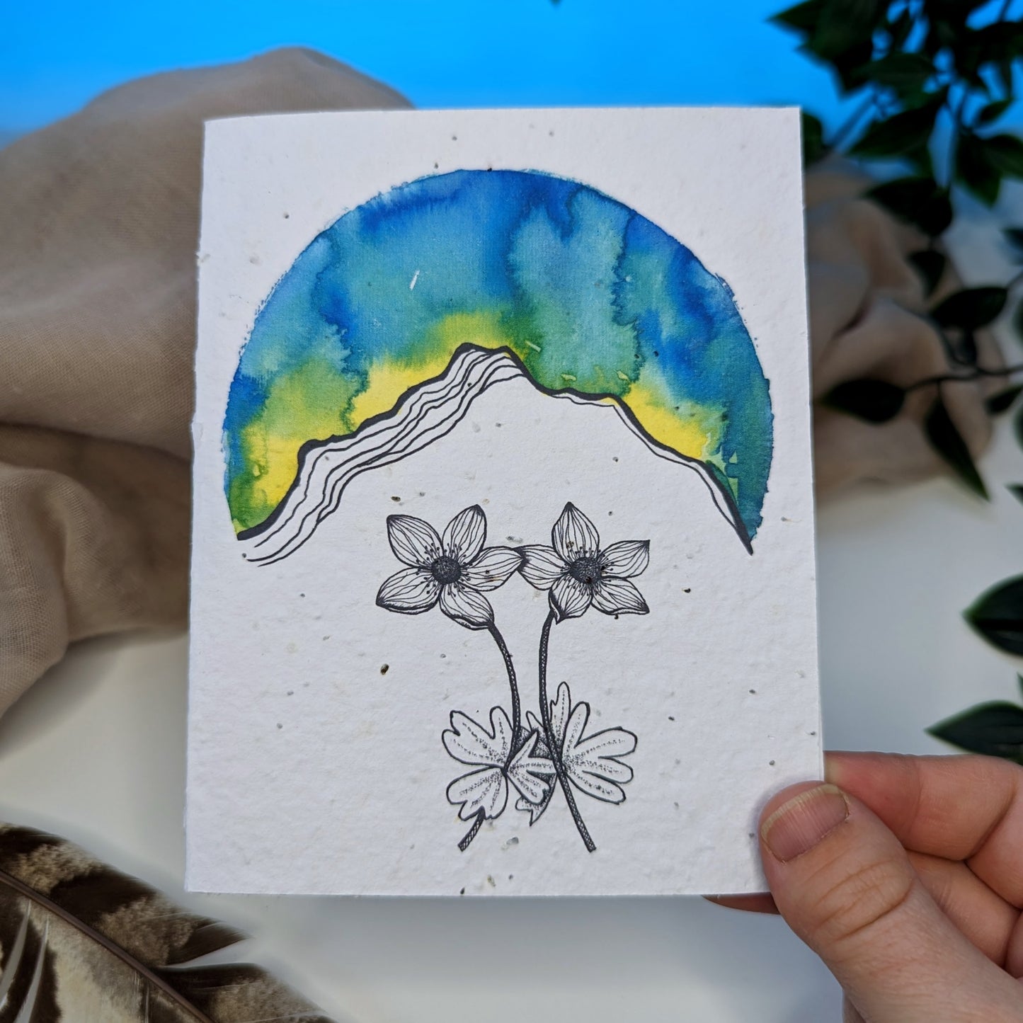 Card | Small-flowered Anemone at Mount Kerkeslin | Seeded Paper