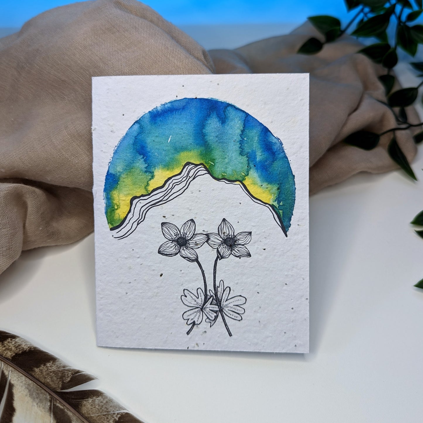 Card | Small-flowered Anemone at Mount Kerkeslin | Seeded Paper